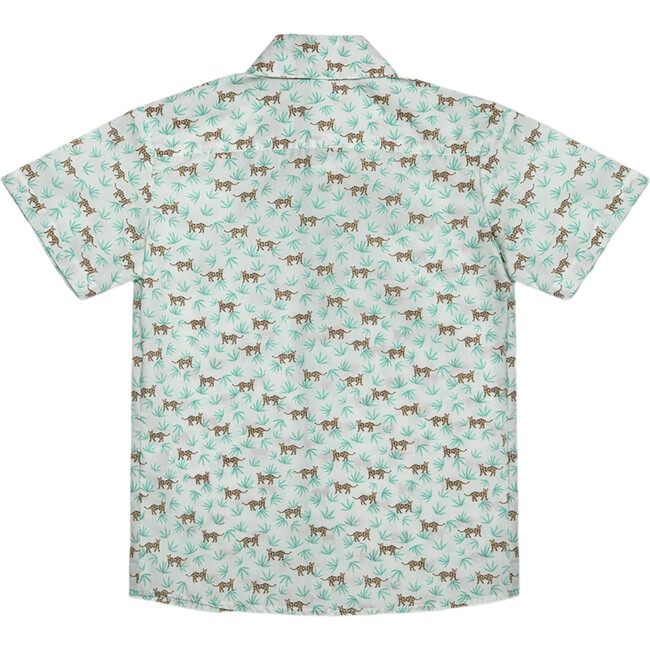 Colin Boy Shirt, Green Palm Print - Shirts - 4