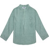 Azad Baby Boy Shirt Linen, Mint - Shirts - 1 - thumbnail