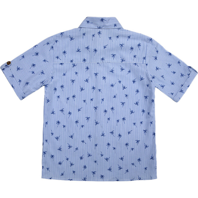 Batiste Boy Shirt, Blue Stripes Palm - Shirts - 3