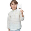 Azad Boy Shirt LS Linen, White Fluo - Shirts - 3