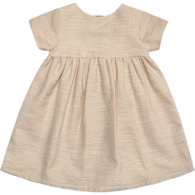 Cecille Baby Dress, Gold Pink