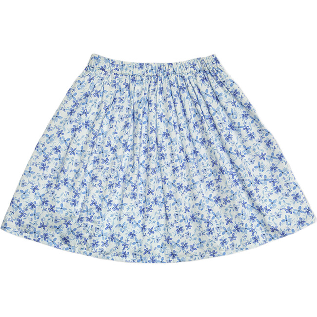 Philo Girl Skirt, Flowery Blue - Skirts - 3