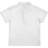 Brandan Boy Polo Rolled Sleeves, White Blue Buttons - Polo Shirts - 2