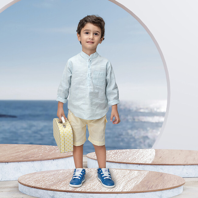 Carl Boy Short Linen, Pastel Yellow - Shorts - 2