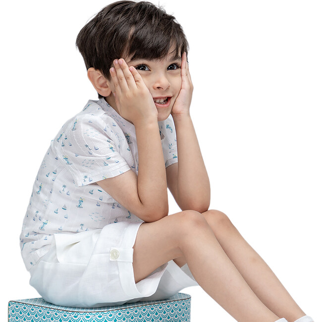 Billy Boy Short Linen, White - Shorts - 2