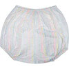 Alana Baby Girl Bloomer, White Fluo Stripes - Bloomers - 1 - thumbnail