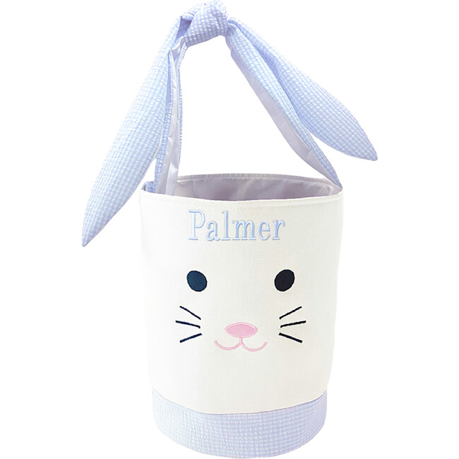 Seersucker Easter Bunny Bucket, Blue