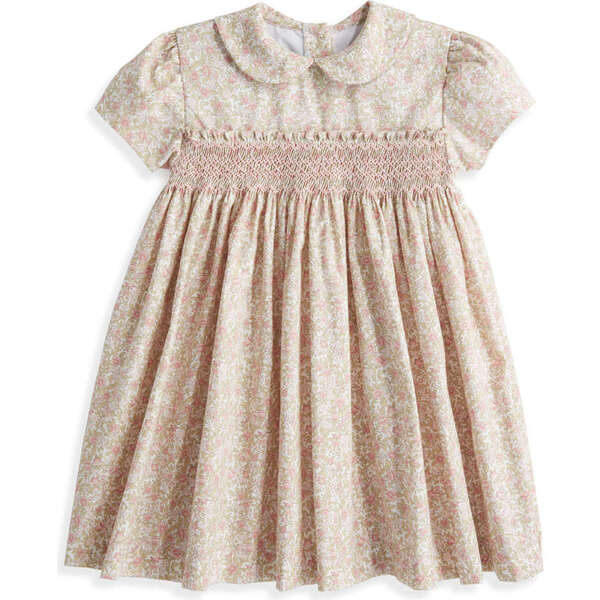Short Sleeve Smocked Dress, Pink Camelia - bella bliss Dresses | Maisonette