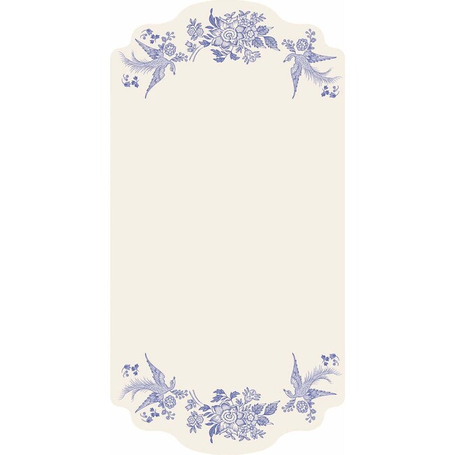 Blue Asiatic Pheasants Table Card, Set of 12