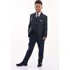 5pc Damasque Print Suit, Navy - Suits & Separates - 3
