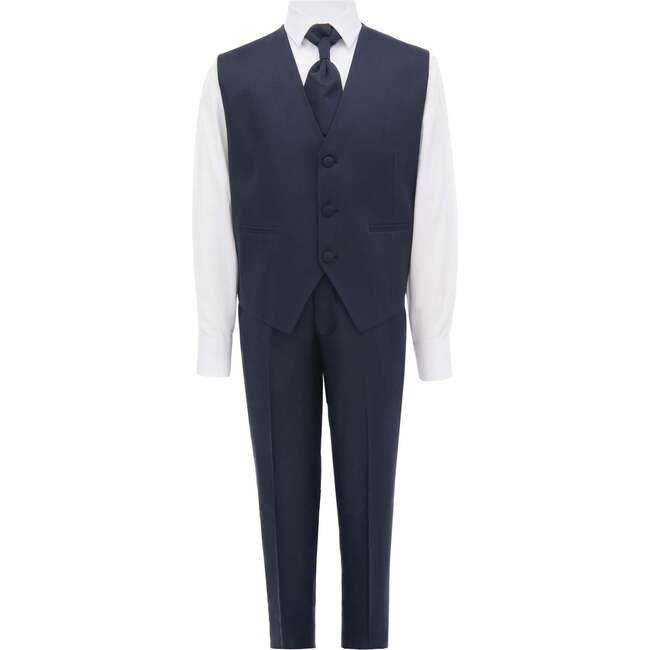 5pc Damasque Print Suit, Navy - Suits & Separates - 6
