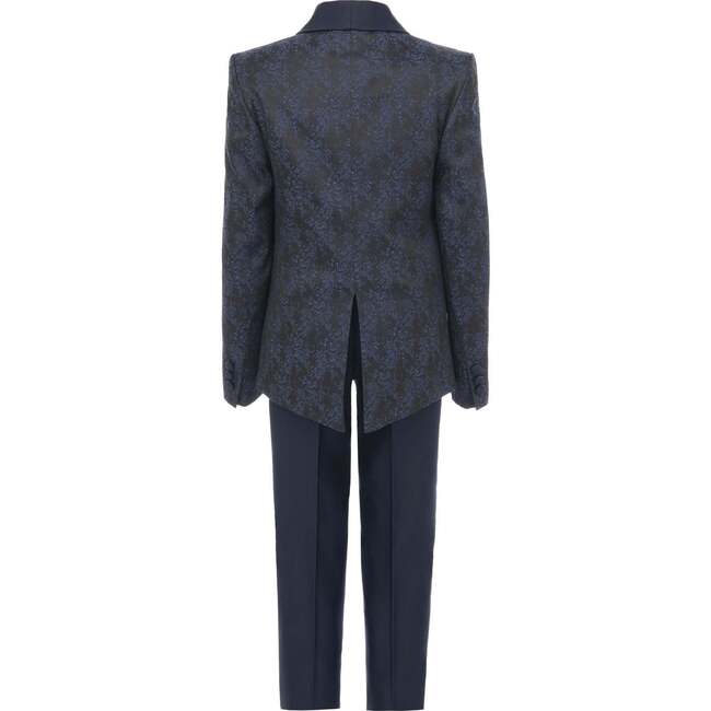5pc Damasque Print Suit, Navy - Suits & Separates - 7