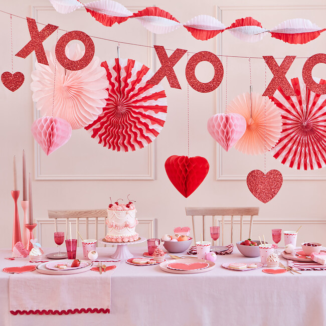 Pink & Red Stitched Streamer - Garlands - 2