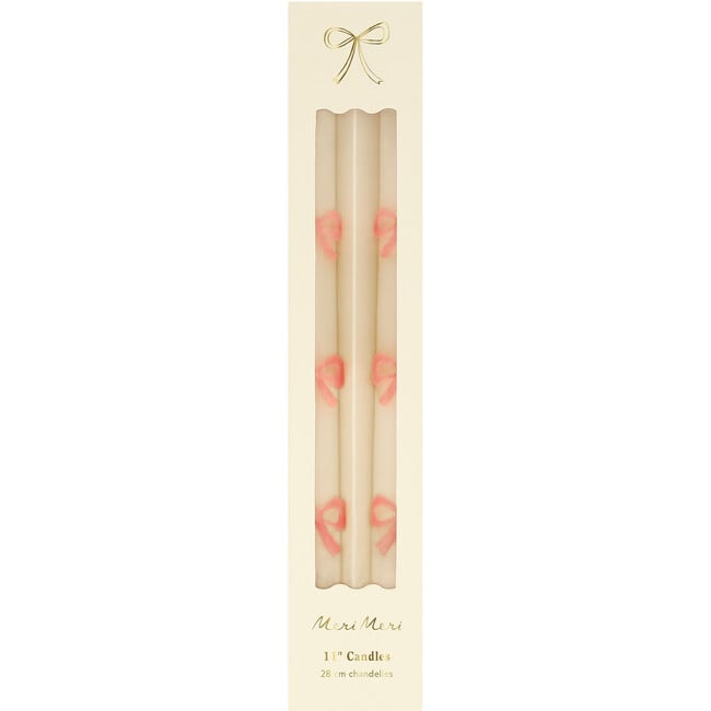 Pink Bow Taper Candles - Party Accessories - 4