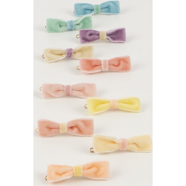 Pastel Velvet Mini Bow Clips - Hair Accessories - 2