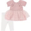 Tutu Top & Legging Set, Pink - Mixed Apparel Set - 1 - thumbnail