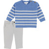 Sweater Top & Pant Set, Blue - Mixed Apparel Set - 1 - thumbnail