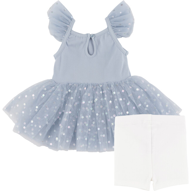 Tutu Top & Bike Short Set, Blue - Mixed Apparel Set - 3