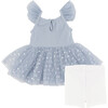 Tutu Top & Bike Short Set, Blue - Mixed Apparel Set - 3