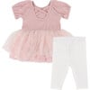 Tutu Top & Legging Set, Pink - Mixed Apparel Set - 3