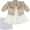 Bomber Jacket, Top & Bike Short Set, Tan - Mixed Apparel Set - 1 - thumbnail