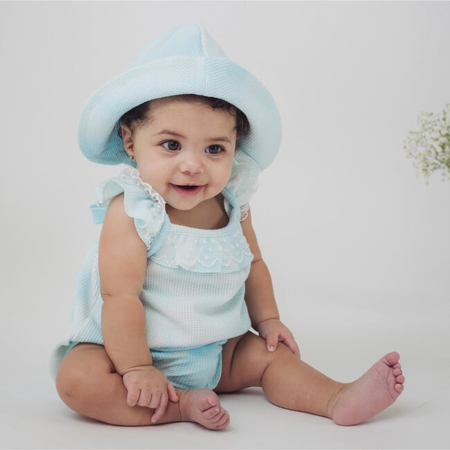 Romper & Hat Set, Blue - Rompers - 2