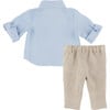 Linen Shirt & Pant Set, Blue - Mixed Apparel Set - 3