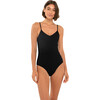 Women's Pippa One Piece, Black Ribbed - One Pieces - 1 - thumbnail