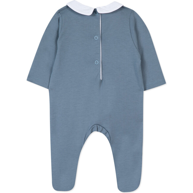 TC Monogram Footed Pajamas, Blue - Pajamas - 2