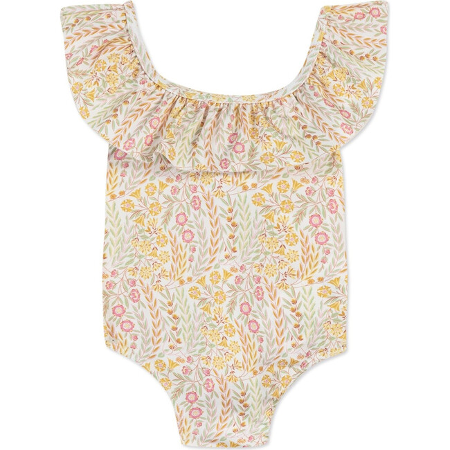 Liberty Floral Ruffle Baby Swimsuit, Pink