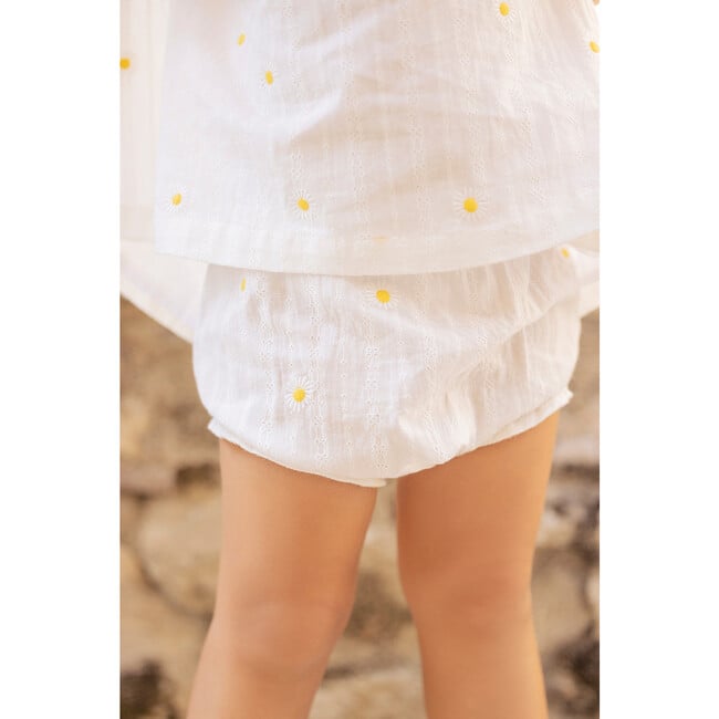 Pretty Daisy Embroidered Baby Set, White - Mixed Apparel Set - 3