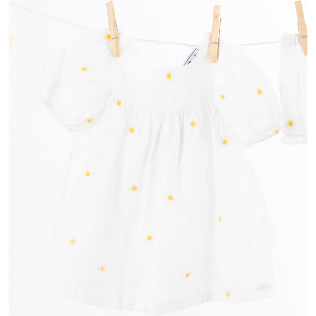 Pretty Daisy Embroidered Baby Set, White - Mixed Apparel Set - 5