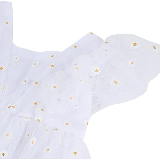 Pretty Daisy Occasion Baby Dress, White - Dresses - 3