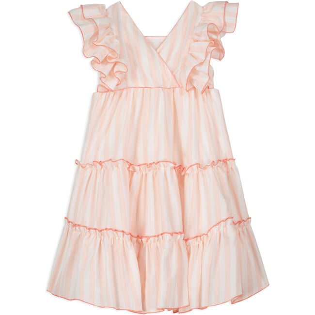 Fuzz Summer Party Dress, Peach - Dresses - 2