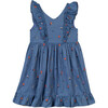 Floral Embroidered Chambray Dress, Blue - Dresses - 1 - thumbnail