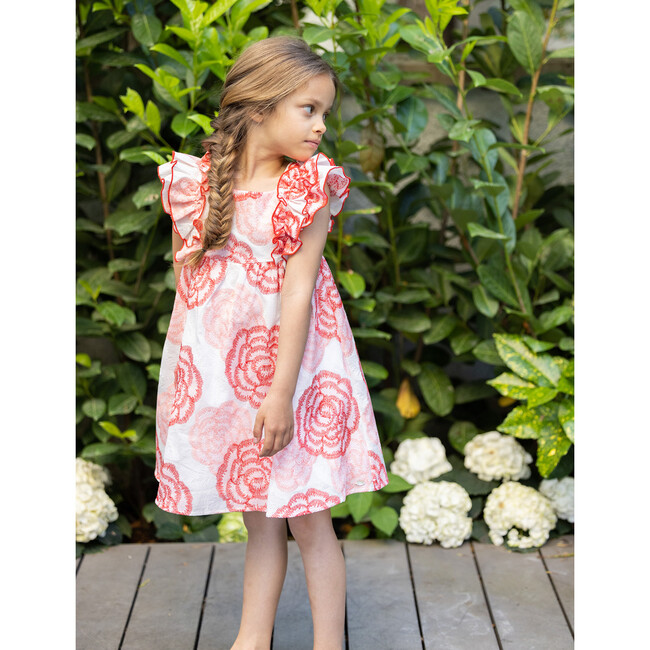 Rosa Ruffled Floral Dress, Pink - Dresses - 4