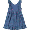 Floral Embroidered Chambray Dress, Blue - Dresses - 2