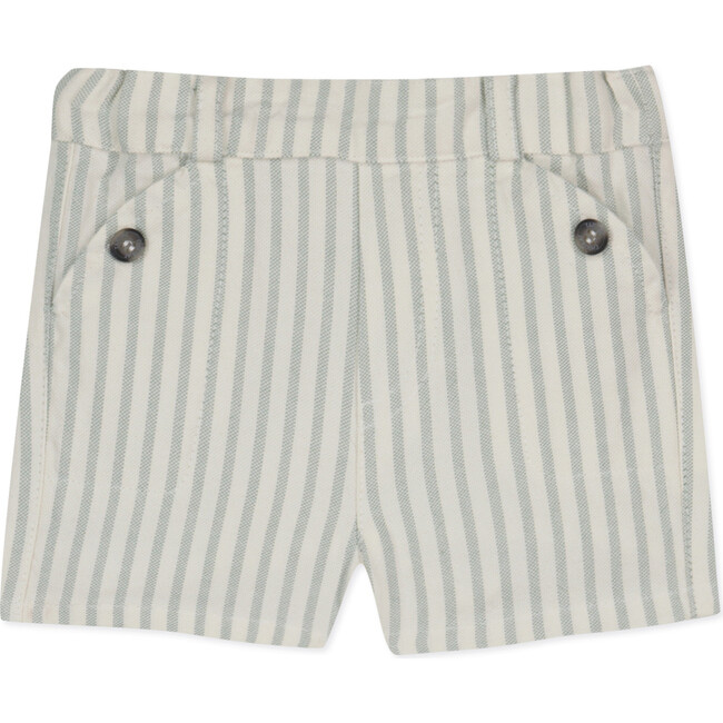 Vertical Striped Baby Shorts, Sea Green