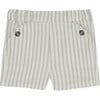 Vertical Striped Baby Shorts, Sea Green - Shorts - 1 - thumbnail