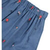 Floral Embroidered Chambray Midi Skirt, Blue - Skirts - 3