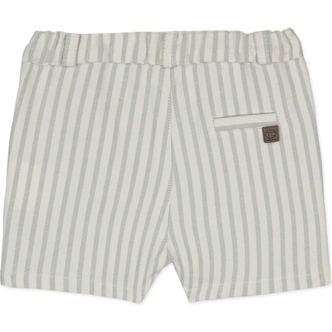 Vertical Striped Baby Shorts, Sea Green - Shorts - 2