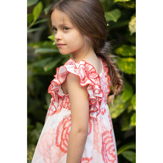 Rosa Ruffled Floral Dress, Pink - Dresses - 6