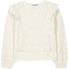 Sweet Ruffles Puff Sleeve Sweater, Cream - Sweaters - 1 - thumbnail