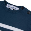 Seaside Striped Cotton Baby Sweater, Blue - Sweaters - 3