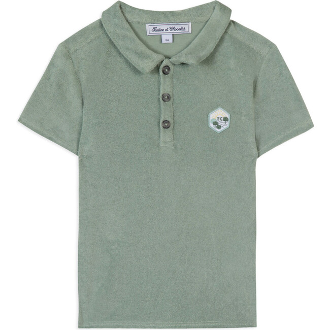 Monogram Terrycloth Polo Shirt, Green