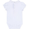 Peachy Embroidered Floral Bodysuit, White - Onesies - 2