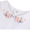 Peachy Embroidered Floral Bodysuit, White - Onesies - 3