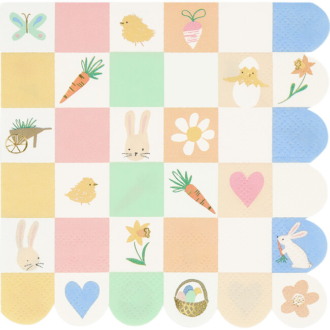 Easter Icon Checkerboard Small Napkins