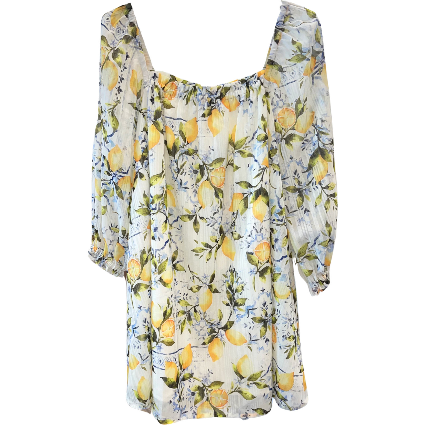 Women's Lina Cinched Mini Cover Up, Frutto Di Limoni - Cover-Ups - 1