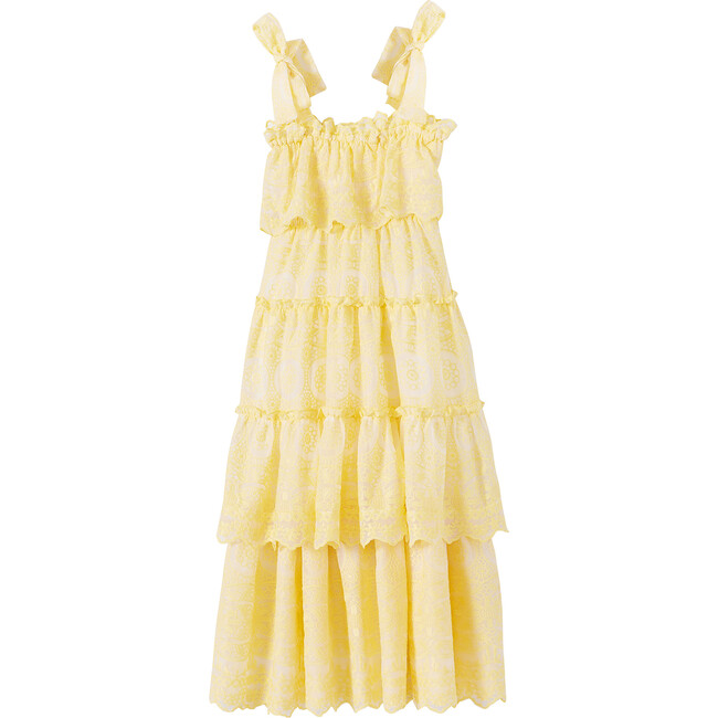 Juniper Embroidered Maxi Dress, Lemon